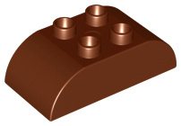 Duplo blokken : 2x4 met gebogen bovenkant bruin
