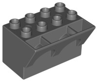 Lego Duplo Steen 3x x2 met Boogvormige Borstwering kasteel 51732 donker blauwachtig grijs