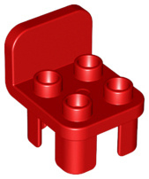 Lego Duplo stoel rood met ronde leuning