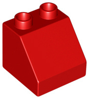 Lego Duplo bouwsteen 45 graden aflopend rood 6474