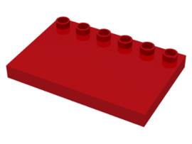 Lego Duplo dak deel rood 6 noppen