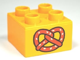 Lego Duplo 2 x 2 with Pretzel Pattern