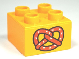 Lego Duplo 2 x 2 with Pretzel Pattern