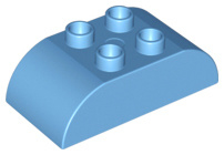 Duplo blokken : 2x4 met gebogen bovenkant lichtblauw