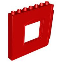 Lego Duplo Muur met raam opening rood aansluitbaar rechts 51260