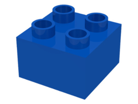Duplo blokken 2x2 - Blauwe bouwsteen