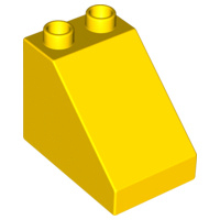 Lego Duplo bouwblok 3x2x2 Schuin aflopend geel  63871