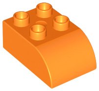 Duplo blok/steen 2x3 met gecurvde bovenkant oranje