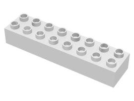 Lego Duplo blokken : 2x8 duplo blokje wit