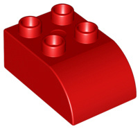 Lego Duplo blok/steen 2x3 met gecurvde bovenkant rood