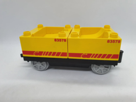 Lego Duplo trein wagon gele containers