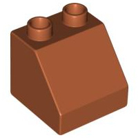 Lego Duplo bouwsteen 45 graden aflopend donker oranje 6474