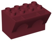 Lego Duplo Steen 3x x2 met Boogvormige Borstwering kasteel 51732 DONKER ROOD