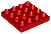 Lego Duplo bouwplaat 4x4  rood