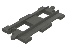 Lego Duplo Treinrails - recht stuk oude kleur - donker grijs