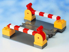 Lego Duplo Spoorweg overgang 1 compleet oude grijs