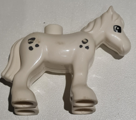 B-keuze Duplo paard klein wit met zwarte vlekjes beschadigd