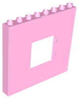 Lego Duplo muur 1x8x6 met raam opening licht roze 11335