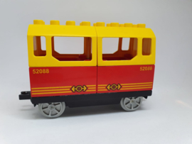 Duplo trein wagon rode containers 52088 met geel dak