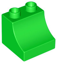 Lego Duplo blokken 2x2x1 1/2 met curve - licht groen