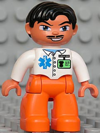 Lego Duplo ziekenhuis - ambulance broeder met snoor