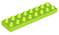 Lego Duplo bouwplaat 2x8 x 1/2 lime