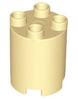 Lego Duplo blokken 2x2x2 rond beige  98225