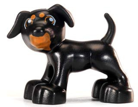 Lego Duplo dieren : zwart hondje bruine bek