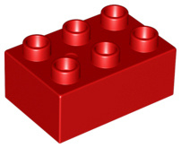 Duplo blokken : 2x3 duplo blokje rood