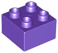 Duplo blokken 2x2 - bouwsteen donker paars