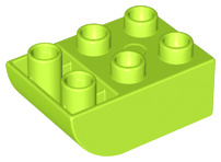 Lego Duplo blok 2x3 gecurved omgekeerd lime 98252