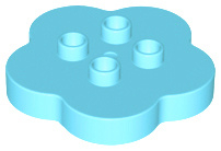 Lego Duplo blok in bladvorm medium azure 15515