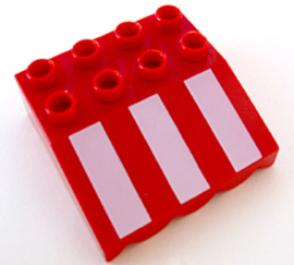 Lego Duplo dak met versiering, rood 8 noppen