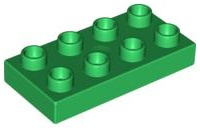 Duplo bouwplaat 2x4 x 1/2 groen