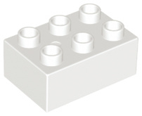 Duplo blokken : 2x3 duplo blokje wit nieuw