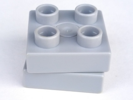 Lego Duplo Draaischijf grijs 2x2 vierkante bovenkant licht blauwachtig grijs