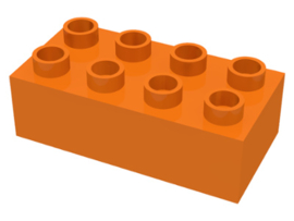 2x4 Duplo blokken - bouwstenen oranje nieuw