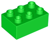 Duplo blokken : 2x3 duplo blokje licht groen