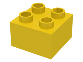 Duplo blokken 2x2 - bouwsteen Geel