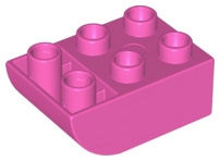 Lego Duplo blok 2x3 gecurved omgekeerd donker roze 98252