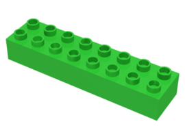 Duplo blokken : 2x8 duplo blokje licht groen