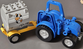 Lego Duplo tractor met aanhanger en melktank