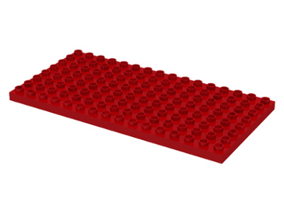 Duplo bouwplaat 8x16 rood | Duplo - bouw of grondplaat | Tweemaal Lego Duplo