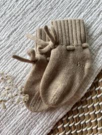 Merino wol booties zand