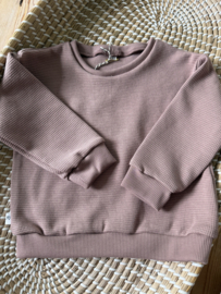 Oversized sweater wafel mauve