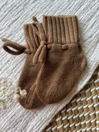 Merino wol booties bruin