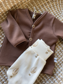 Babyshirtje ribtricot bruin