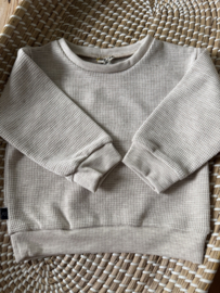 Oversized sweater wafel zand