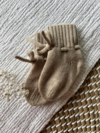 Merino wol booties zand