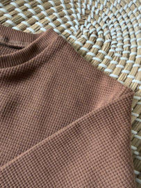 Oversized sweater wafel bruin